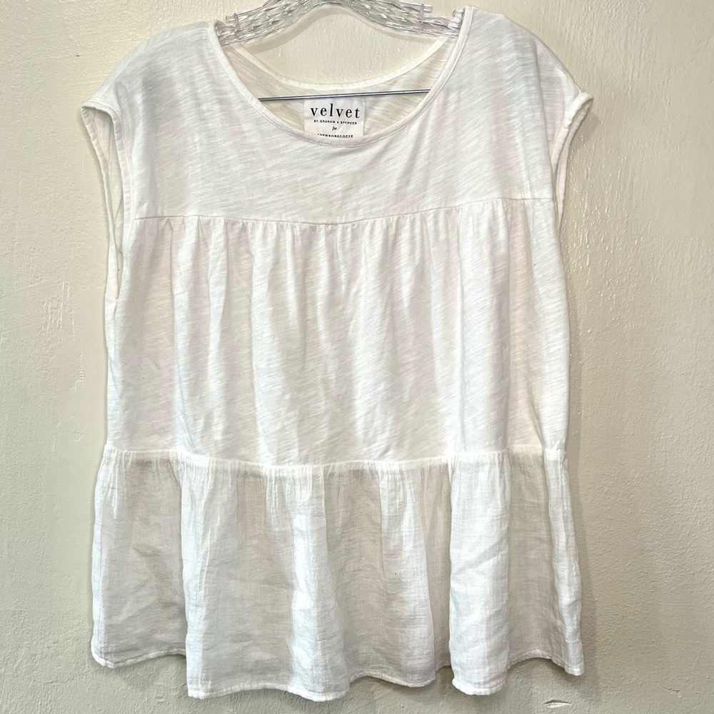 Velvet by Graham & Spencer for Anthropologie White Sleeveless Top